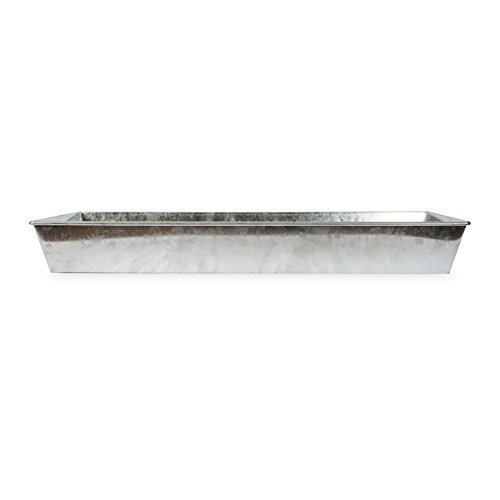 Achla Designs Antique Galvanized Steel Rectangular Plant Tray- 29 in