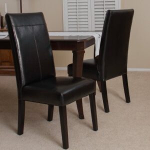 Christopher Knight Home Lissa PU Dining Chairs, 2-Pcs Set, Black