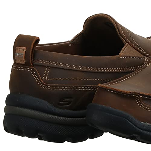 Skechers USA Men's Relaxed Fit Memory Foam Superior Gains Slip-On,15 M US,Dark Brown