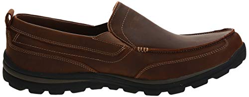 Skechers USA Men's Relaxed Fit Memory Foam Superior Gains Slip-On,15 M US,Dark Brown