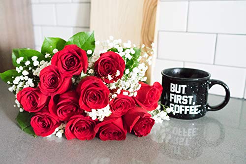 From You Flowers - One Dozen Long Stemmed Red Roses with Free Vase (Fresh Flowers) Birthday, Anniversary, Get Well, Sympathy, Congratulations