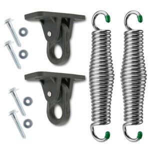 swingmate porch swing hanging kit - 750 lbs. capacity - proudly made in the usa - patented heavy-duty suspension swing hangers and springs for hammock chairs or ceiling mount porch swings - (chrome)