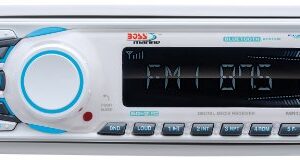 BOSS Audio Systems MR1308UAB Marine Receiver - Weatherproof, Bluetooth Audio, USB, SD, MP3, AM/FM, Aux-in, No CD Player, White, 8.50in. x 8.50in. x 4.00in.