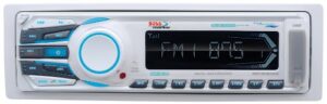 boss audio systems mr1308uab marine receiver - weatherproof, bluetooth audio, usb, sd, mp3, am/fm, aux-in, no cd player, white, 8.50in. x 8.50in. x 4.00in.