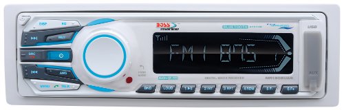 BOSS Audio Systems MR1308UAB Marine Receiver - Weatherproof, Bluetooth Audio, USB, SD, MP3, AM/FM, Aux-in, No CD Player, White, 8.50in. x 8.50in. x 4.00in.