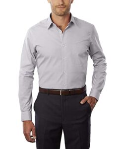 van heusen long sleeve fitted dress shirt grey stone 15.5 nk 32-33 sl