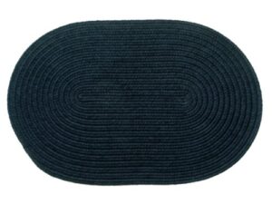 solid polypropylene oval braided rug, 4 by 6-feet, navy