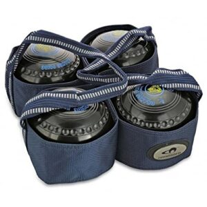 carta sport outdoor lawn bowls carry bag - 4 bowls harness/carrier