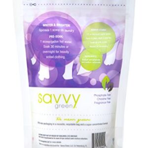 Savvy Green, Oxygen Brightening Powder Lbs, Unscented, 40 Ounce