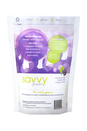 Savvy Green, Oxygen Brightening Powder Lbs, Unscented, 40 Ounce