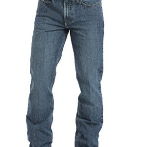 Cinch Men's Silver Label Slim Fit Jean, Medium Stone Wash, 32W x 36L