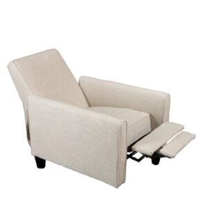 christopher knight home darvis fabric recliner club chair, light beige 34d x 26.75w x 36.25h in