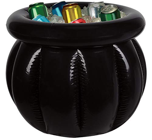 Beistle Inflatable Cauldron Cooler, 18” x 22”, Holds approx. 48 12 oz. Cans - Drink Cooler, Inflatable Cooler for Parties, Drink Containers for Parties, Beverage Cooler, Spooky Decor, Halloween Cooler