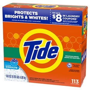 Tide Powder Laundry Detergent, Mountain Spring, 143 oz (Packaging May Vary)