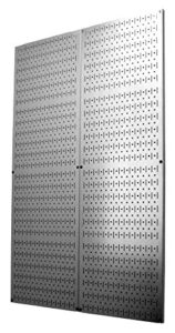 wall control 4 foot pegboard sheets with formed edges pegboard – two pack of 16in x 48in metal pegboard panels
