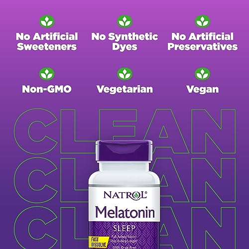 Natrol Melatonin 1mg, Strawberry-Flavored Dietary Supplement for Restful Sleep, 90 Fast-Dissolve Tablets, 90 Day Supply