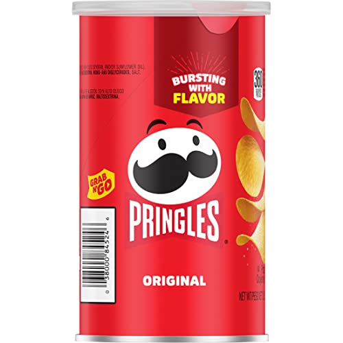 Pringles Potato Crisps Chips, Lunch Snacks, Office and Kids Snacks, Grab N' Go, Original (12 Cans)