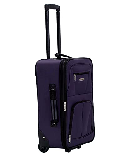 Rockland Fashion Expandable Softside Upright Luggage Set, Purple, 2-Piece (14/19)