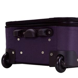 Rockland Fashion Expandable Softside Upright Luggage Set, Purple, 2-Piece (14/19)