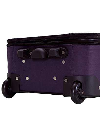 Rockland Fashion Expandable Softside Upright Luggage Set, Purple, 2-Piece (14/19)