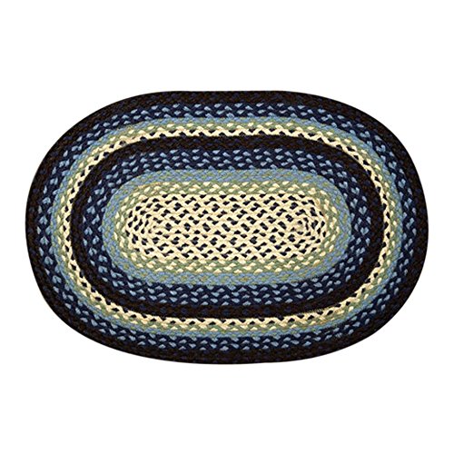 Earth Rugs Oval Rug, 4 x 6', Blueberry/Crème