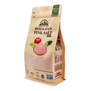 himalayan chef pink himalayan salt, fine grain - 1 lbs (1 pound bag)