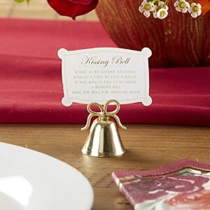 Kate Aspen Gold Kissing Bells Place Card/Photo Holder, Set of 24