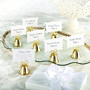 Kate Aspen Gold Kissing Bells Place Card/Photo Holder, Set of 24
