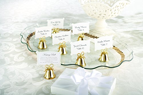 Kate Aspen Gold Kissing Bells Place Card/Photo Holder, Set of 24