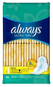 always pads ultra thin size 1-36 count regular (6 pack)