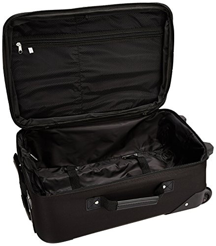 Rockland Journey Softside Upright Luggage Set,Expandable, Black/Gray, 4-Piece (14/19/24/28)