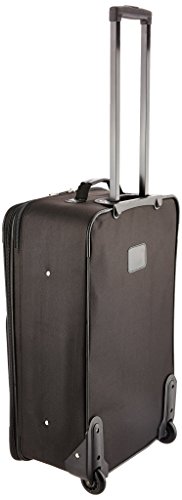 Rockland Journey Softside Upright Luggage Set,Expandable, Black/Gray, 4-Piece (14/19/24/28)