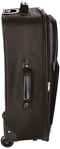 Rockland Journey Softside Upright Luggage Set,Expandable, Black/Gray, 4-Piece (14/19/24/28)