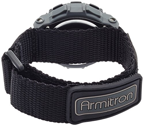Armitron Sport Unisex 40/8291BLK Grey Accented Digital Chronograph Black Nylon Strap Watch