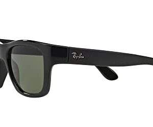 Ray-Ban RB4194 Square Sunglasses, Black/Polarized Green, 53 mm