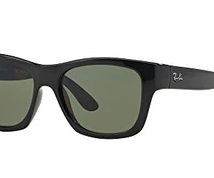 Ray-Ban RB4194 Square Sunglasses, Black/Polarized Green, 53 mm