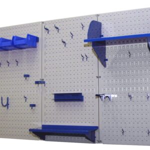 Wall Control Slotted Tool Board Workstation Accessory Kit Pegboard and Slotted Tool Board – Blue