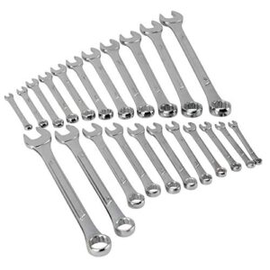 Performance Tool W1084 22pc Combination Wrenches Set (Metric and Standard Sizes) With Organizer Rack