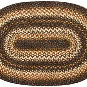 Homespice Kilimanjaro Jute Black Braided 4x6' Oval Rug for Living Room, Bedroom Rug and Dining Room. Pet Friendly. Decor Styles- Farmhouse Rug, Rustic, Vintage, Cottage, Primitive, Country, Boho Rug