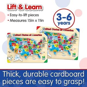 The Learning Journey Lift & Learn Puzzle - USA Map Puzzle for Kids - Preschool Toys & Gifts for Boys & Girls Ages 3 and Up - United States Puzzle for Kids - Award Winning Toys