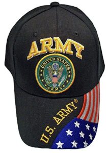 united states army baseball style embroidered hat flag us usa black cap