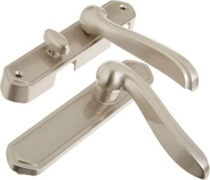 wright products - castellan surface lever mount latch with deadbolt for screen and storm doors, satin nickel
