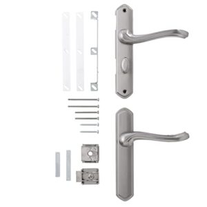 Wright Products - Castellan Surface Lever Mount Latch with Deadbolt for Screen and Storm Doors, Satin Nickel