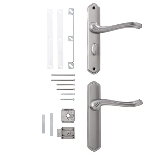 Wright Products - Castellan Surface Lever Mount Latch with Deadbolt for Screen and Storm Doors, Satin Nickel