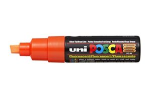 uni posca marker pc-85f(63834) paint glass pen broad chisel tip 8.m fluorescent orange