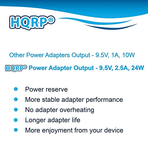 HQRP AC Adapter Compatible with Casio CTK-2200 / CTK2200 / CTK-2080 / CTK2080 / CTK-2300 / CTK2300 Keyboards Power Supply Cord Plus HQRP Euro Plug Adapter