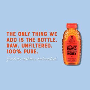 Nature Nate's 100% Pure, Raw & Unfiltered Honey, 16 oz. Squeeze Bottle; All-natural Sweetener, No Additives