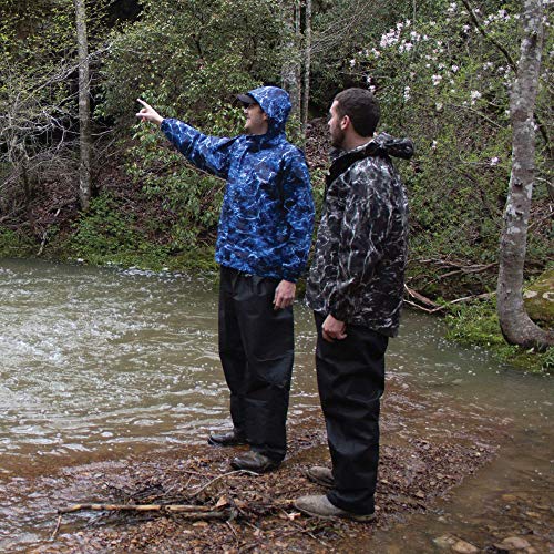 FROGG TOGGS Men's Standard Classic All-Sport Waterproof Breathable Rain Suit, Royal Blue Jacket/Black Pants, Large