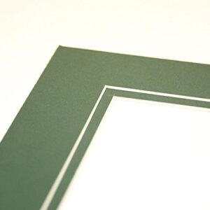 topseller100, Pack of 10 Dark Green 8x10 Picture Mats Matting with White Core Bevel Cut for 5x7 Pictures