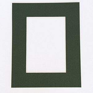 topseller100, Pack of 10 Dark Green 8x10 Picture Mats Matting with White Core Bevel Cut for 5x7 Pictures